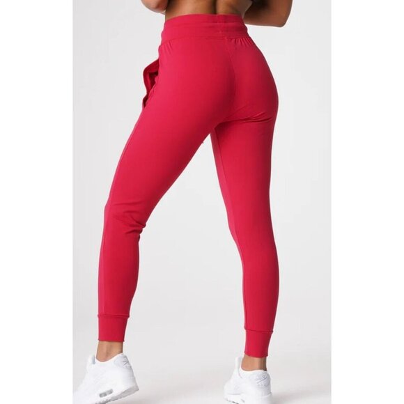 NVGTN Joggers Sz M Ruby Red Women’s Drawstring Tapered High Rise Sporty Gym - Picture 3 of 9